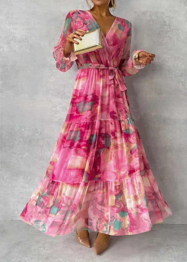 Rosalie Watercolour Wrap Dress