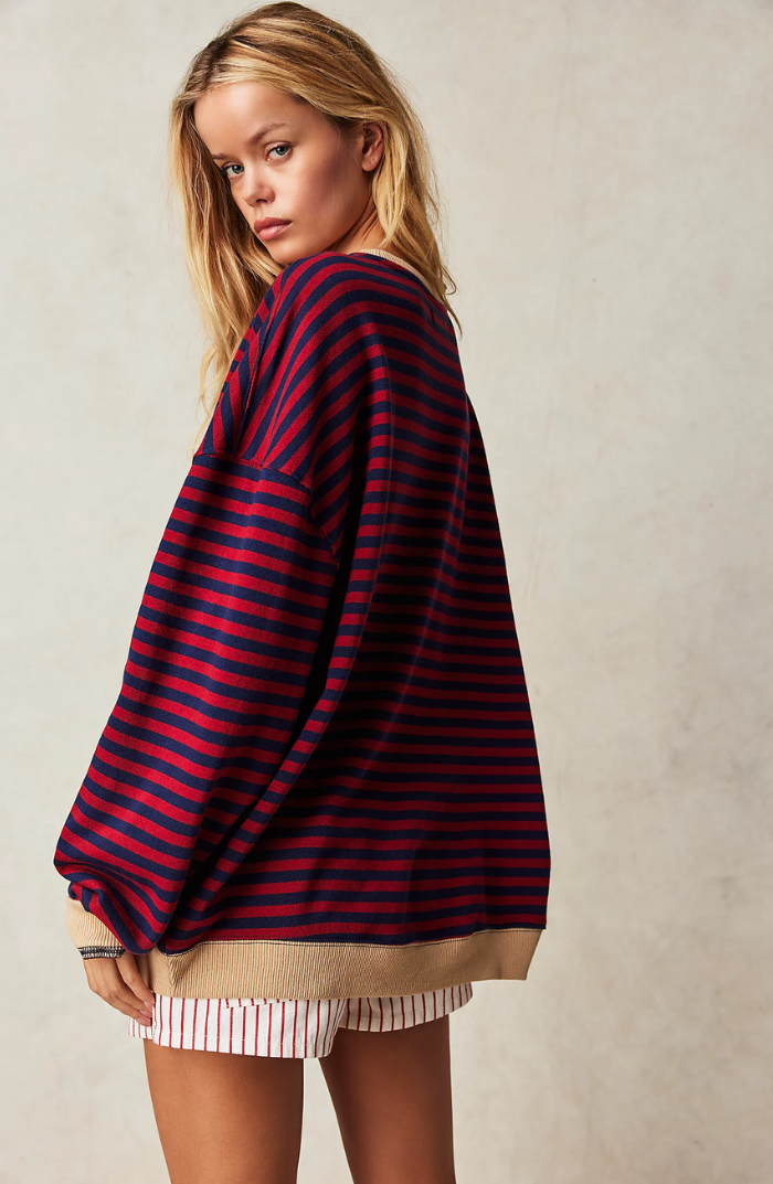 Emma | Cozy Oversized Striped Pullover