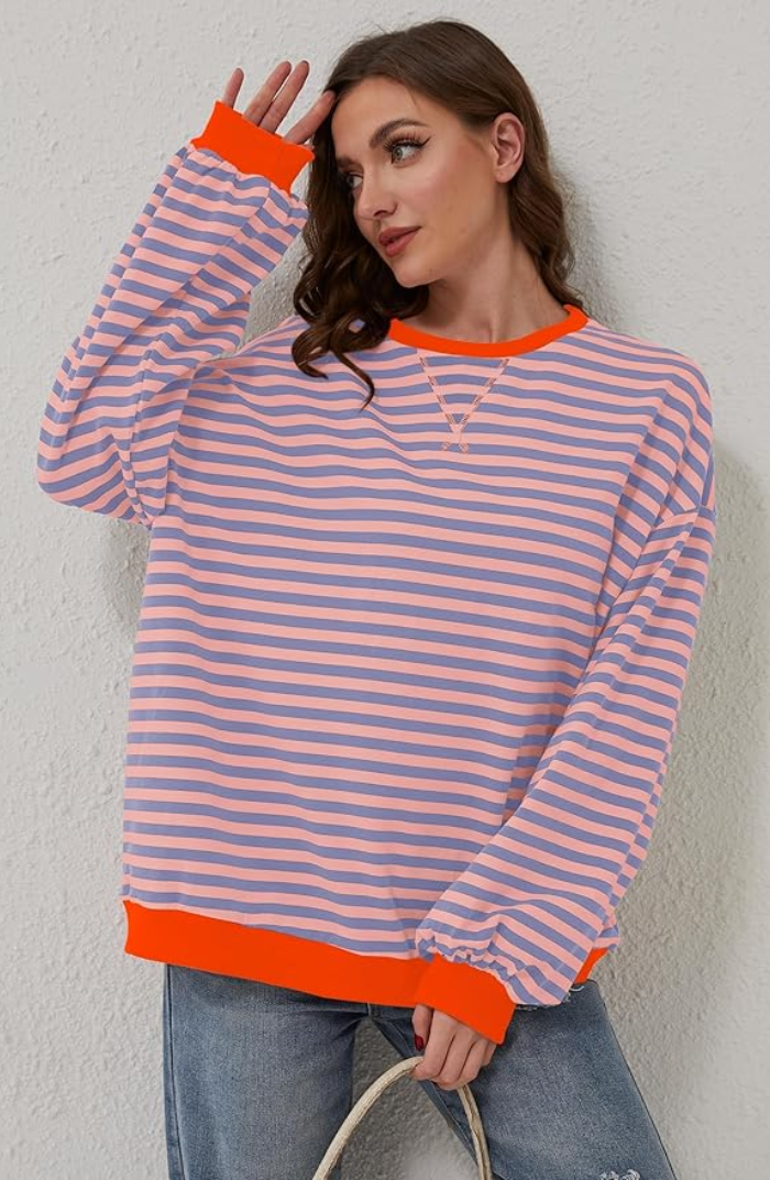 Fiona | Cozy Oversized Striped Pullover