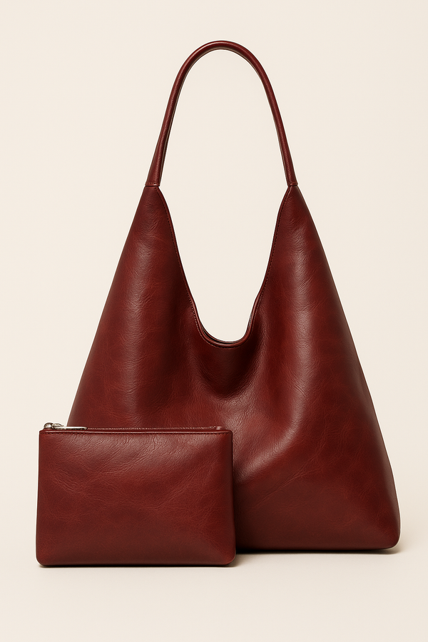 Vintage PU Tote & Wallet Set