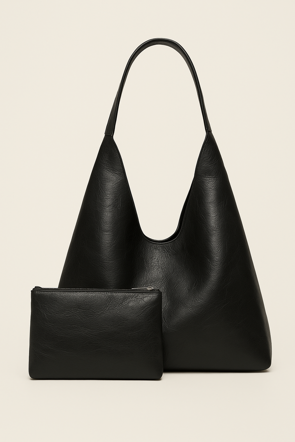 Vintage PU Tote & Wallet Set