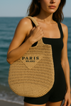 Plaited Raffia Beach Tote