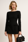Double Bow Mini Dress – High‑Waist