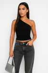 Casual Assymmetric One-Shoulder Tank Top