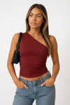 Casual Assymmetric One-Shoulder Tank Top
