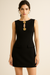 Sleeveless Cutout Mini Dress - Floral Brooch