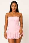 Lace Bandeau Mini Dress