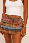 Paisley Frill Mini Skirt