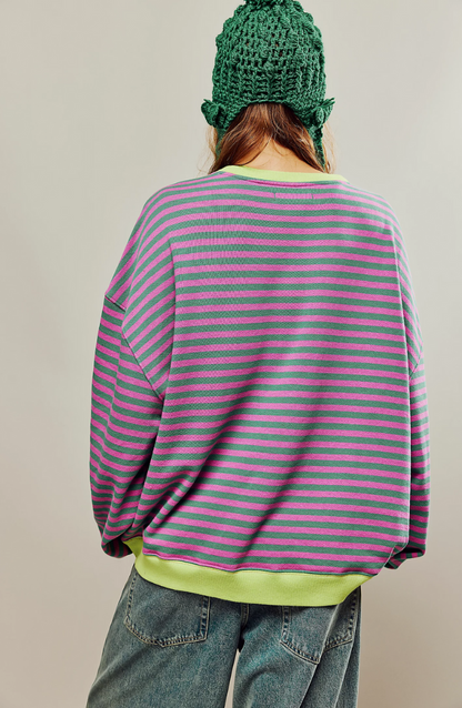 Fiona | Cozy Oversized Striped Pullover