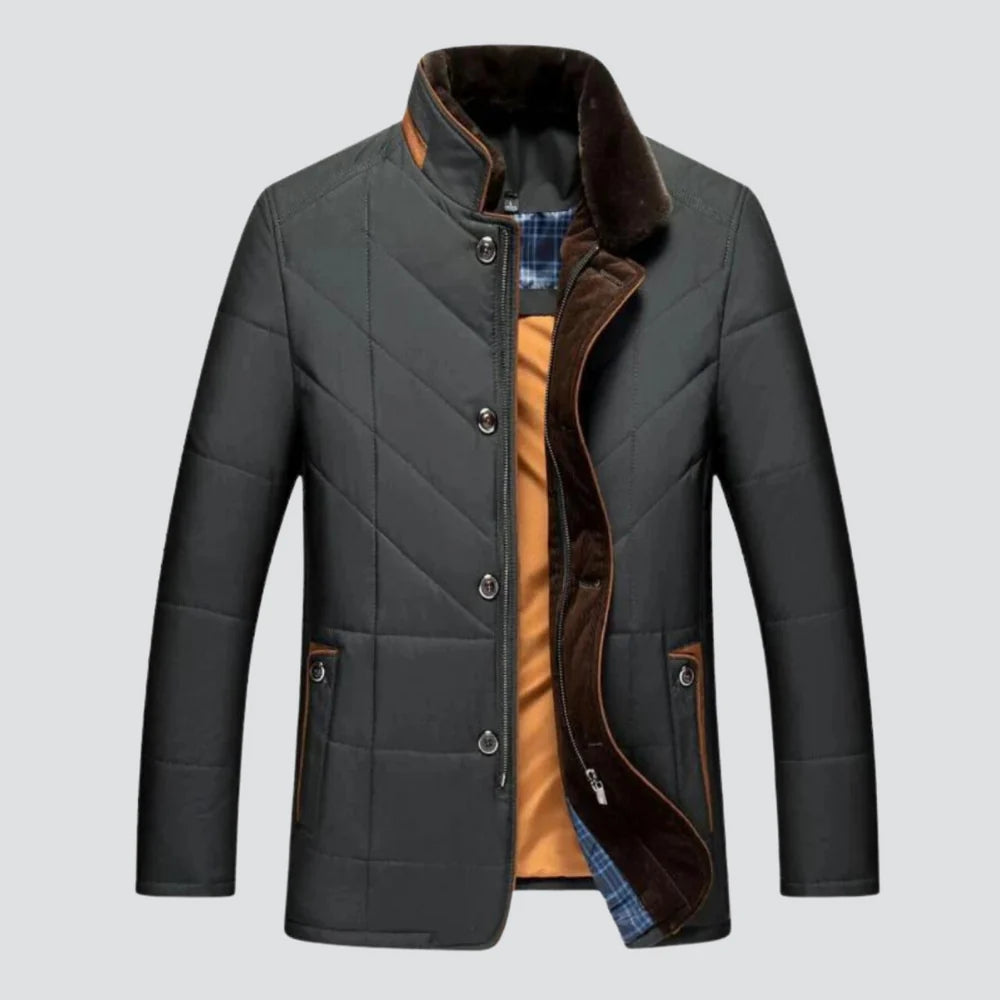 Isaac™ | Warm Men’s Winter Coat with Stand Collar