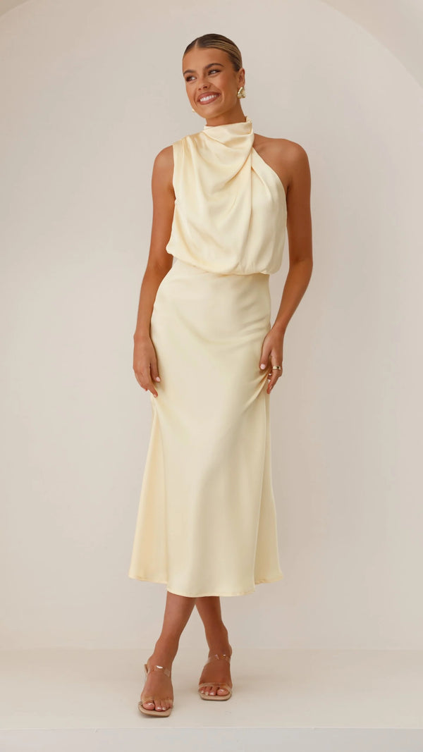 Solène High Waist Midi Dress