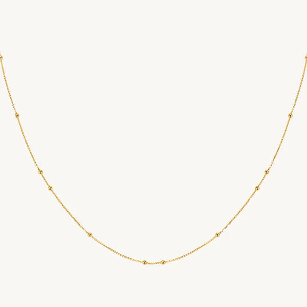 Gold Beaded Chain Necklace