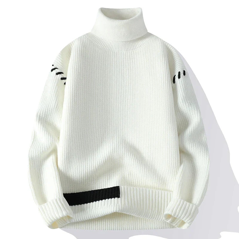 Dennis™ | Roll Neck Patchwork Sweater