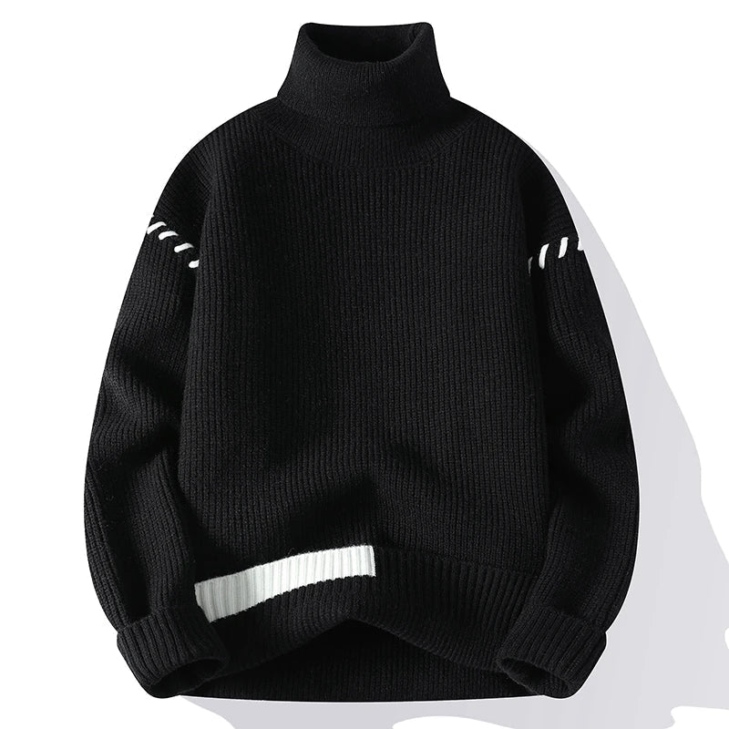 Dennis™ | Roll Neck Patchwork Sweater