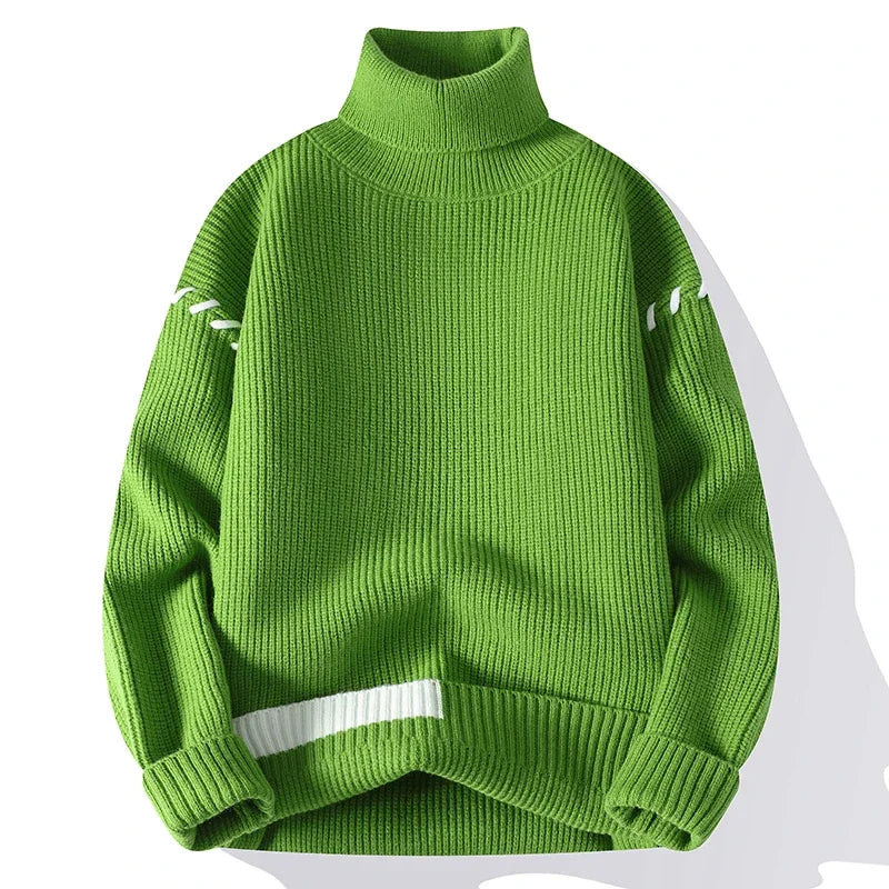 Dennis™ | Roll Neck Patchwork Sweater