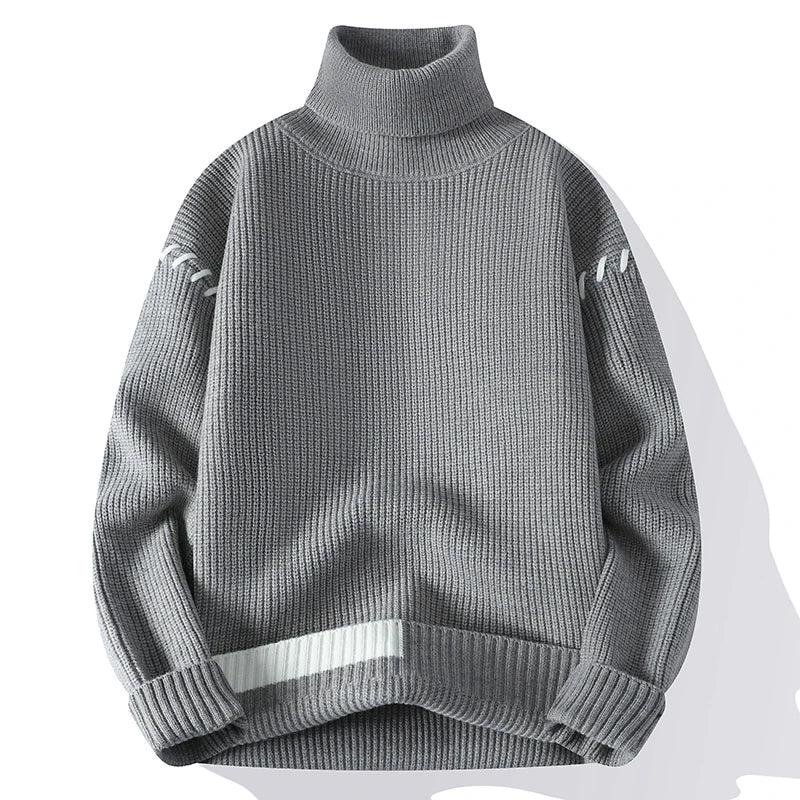 Dennis™ | Roll Neck Patchwork Sweater