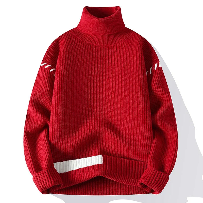 Dennis™ | Roll Neck Patchwork Sweater