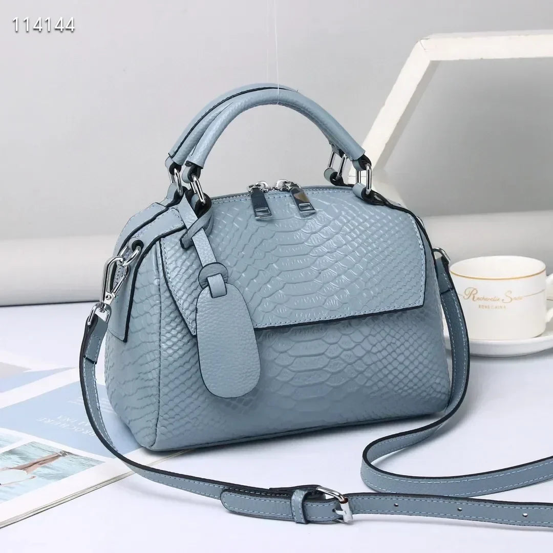 Emma™ | Elegant Crocodile-Pattern Leather Handbag