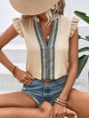 Boho Embroidered Flutter Blouse