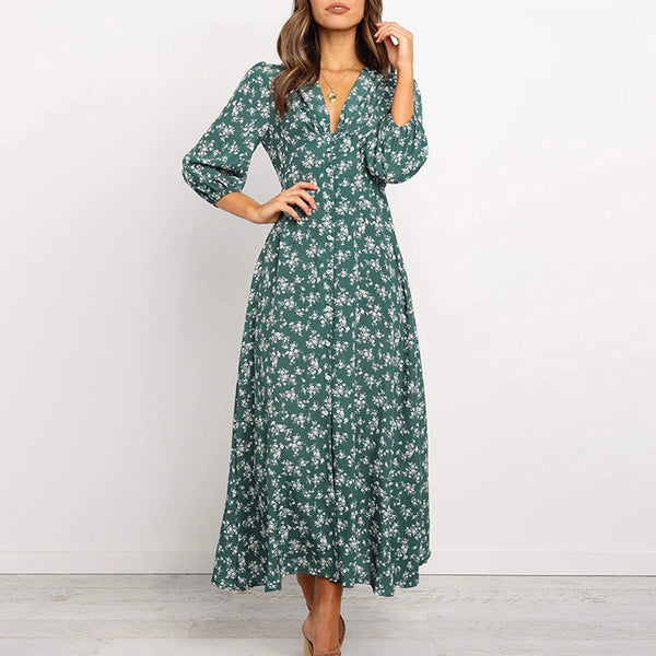 Alexia - V-neck Floral Dress