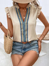 Boho Embroidered Flutter Blouse