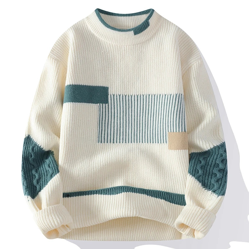 Clifford™ | Mock Neck Patchwork Sweater