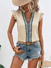 Boho Embroidered Flutter Blouse