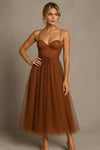 Corset Chiffon Midi Gown