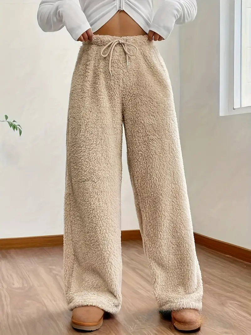 Gini | Cozy High-Waisted Teddy Trousers