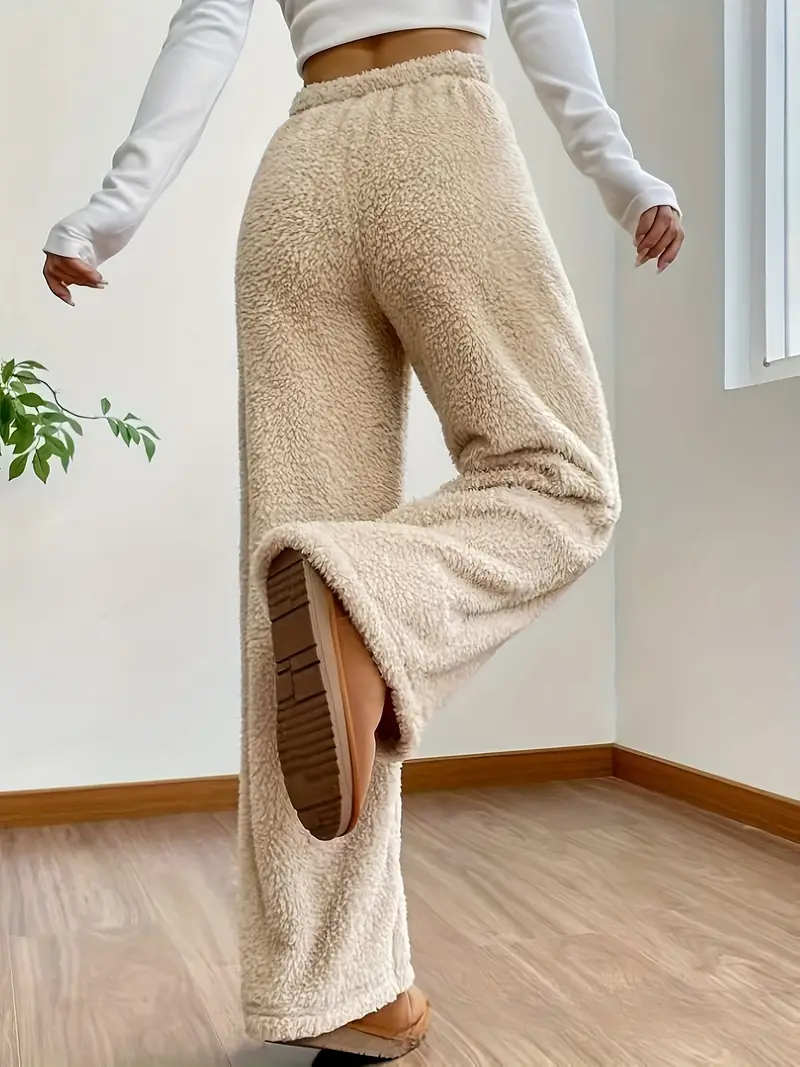 Gini | Cozy High-Waisted Teddy Trousers