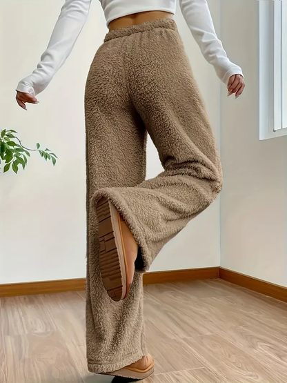 Gini | Cozy High-Waisted Teddy Trousers