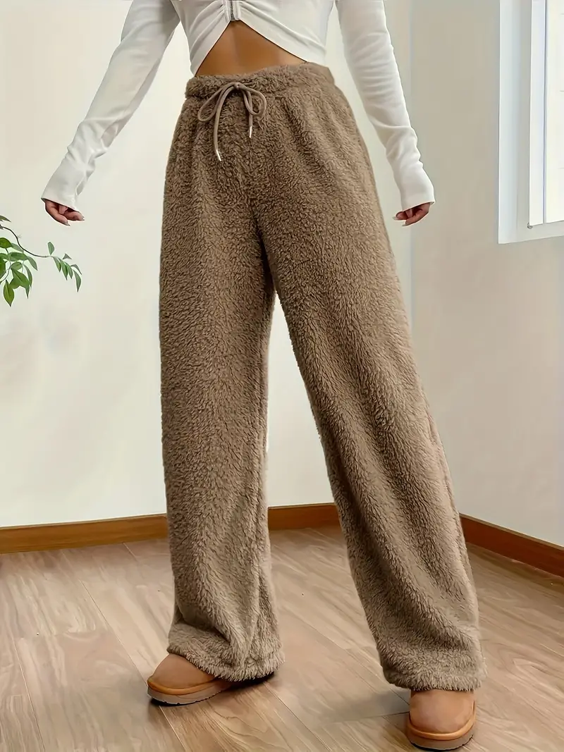 Gini | Cozy High-Waisted Teddy Trousers