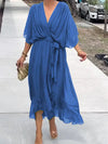 Gretchen - Tie Waist V-Neck Dress