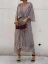 Gretchen - Tie Waist V-Neck Dress
