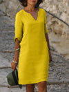 Chelsea - Casual V-Neck Dress