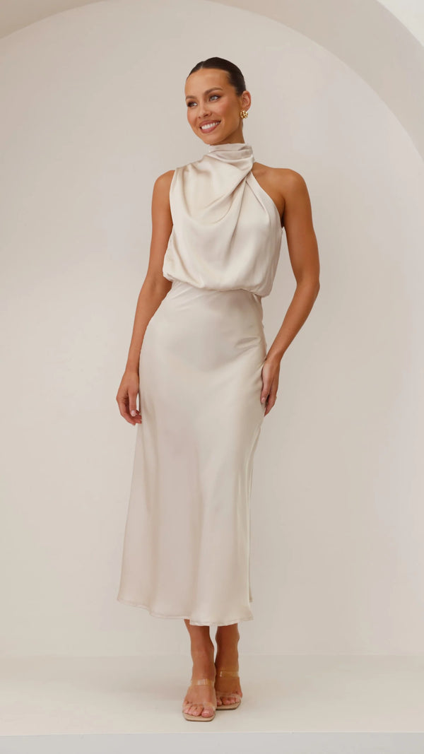 Solène High Waist Midi Dress