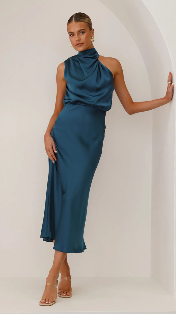 Solène High Waist Midi Dress