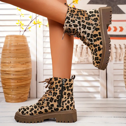 Edith | Panther Print Boots