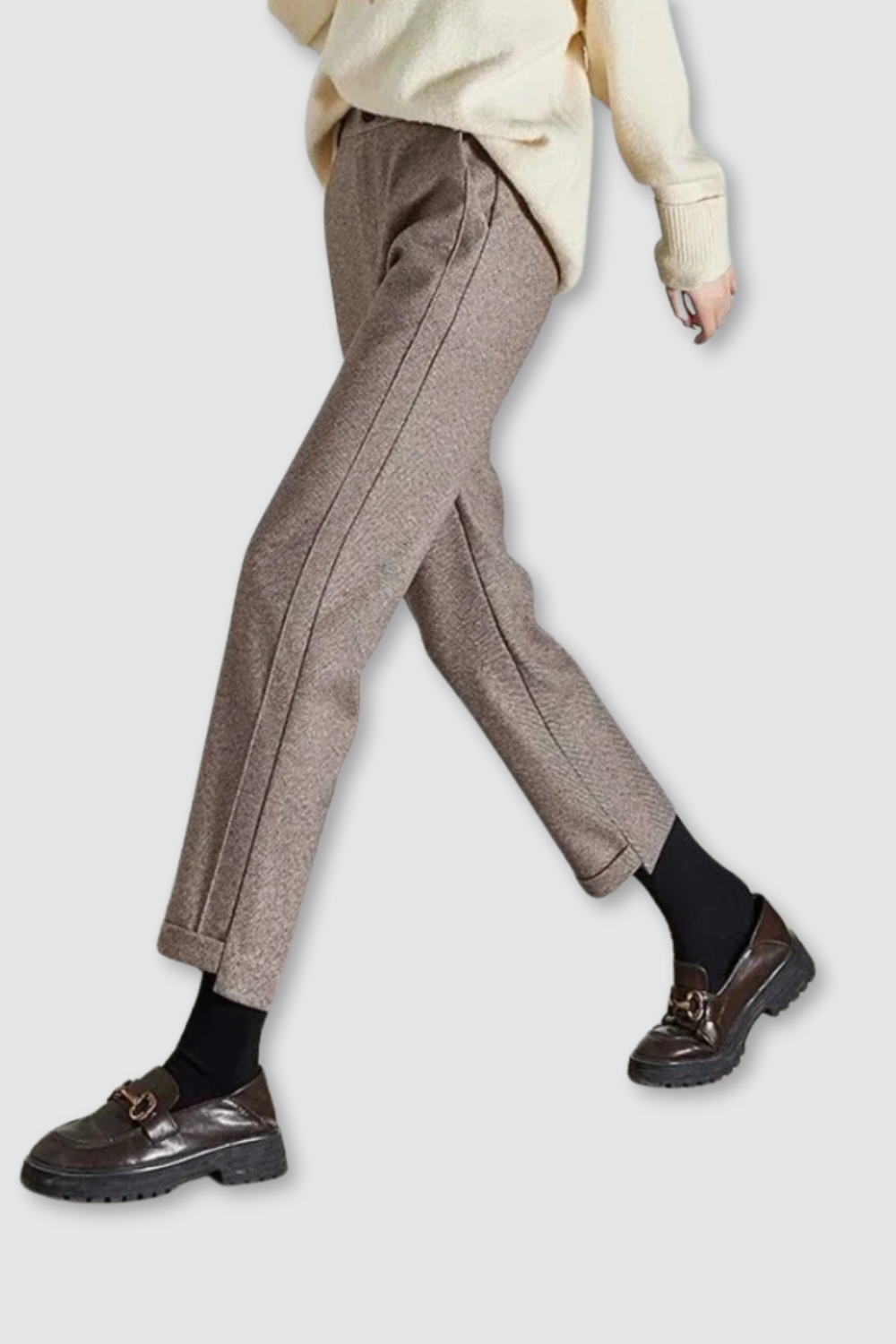 Tia™ | Chic High-Waisted Tweed Trousers