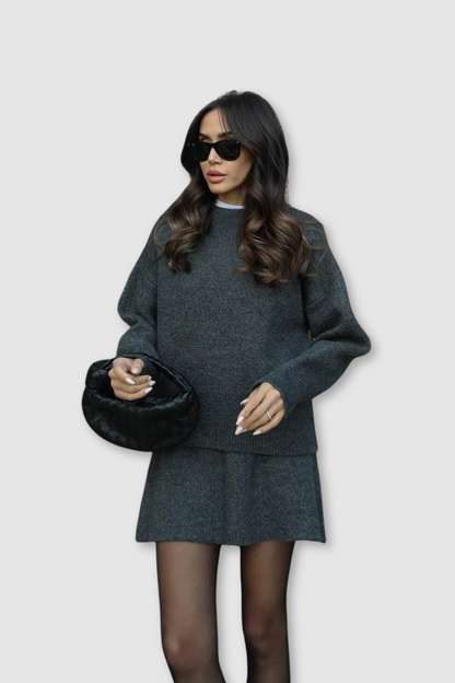 Harper | Knitted Skirt Suit Set